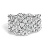 10K Gold 3.00 Cttw Diamond Multi Row Cluster Band Ring (I-J Color, I3 Clarity)