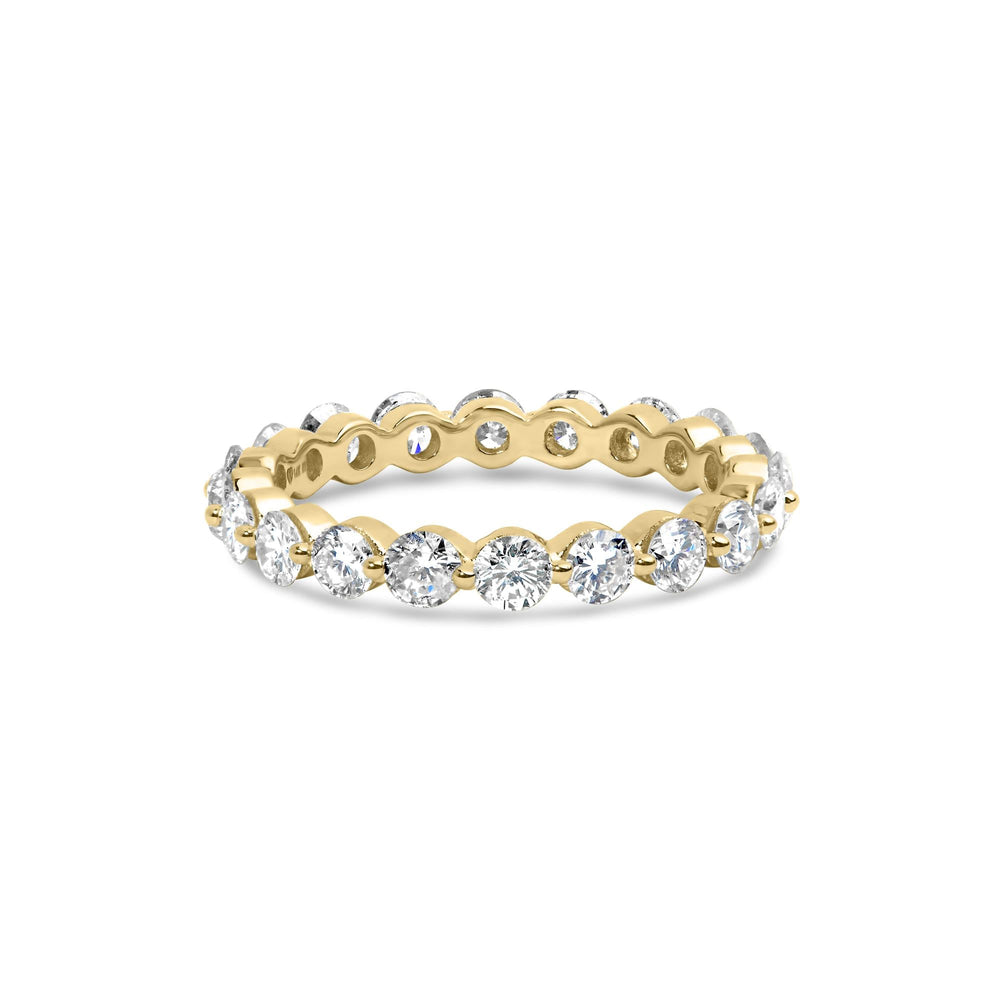 14K Yellow Gold 2.0 Cttw 2 Prong Set Diamond Eternity Band Ring (SI1-SI2 Clarity, I-J Color)