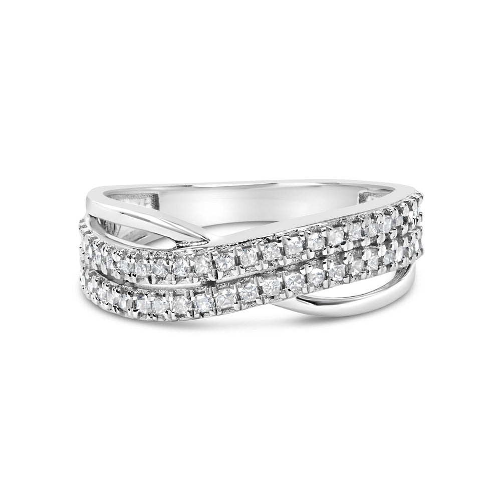 10K White Gold 1/2 Cttw Princess Diamond Split Shank Band Ring