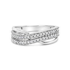 10K White Gold 1/2 Cttw Princess Diamond Split Shank Band Ring