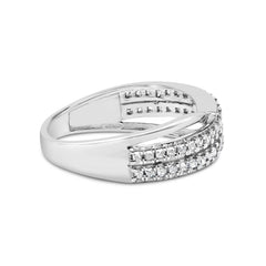 10K White Gold 1/2 Cttw Princess Diamond Split Shank Band Ring