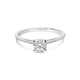 14K White Gold 1/2 Cttw Round Lab Grown Diamond 4 Prong Solitaire Engagement Ring (F-G Color, VS2-SI1 Clarity)