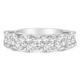 14K White Gold 3.0 Cttw Lab-Grown Diamond Shared Prong Set 6 Stone Band Ring