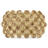 10K Yellow Gold 2.0 Cttw Brown Diamond Teardrop Design Cocktail Ring
