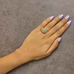 10K Yellow Gold 2.0 Cttw Brown Diamond Teardrop Design Cocktail Ring
