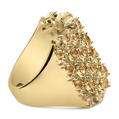 10K Yellow Gold 2.0 Cttw Brown Diamond Mesh Link Cocktail Ring