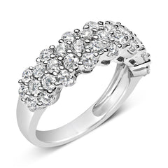 .925 Sterling Silver 2.0 cttw Lab Grown Diamond Scattered Band Ring (F-G Color, VS1-VS2 Clarity)
