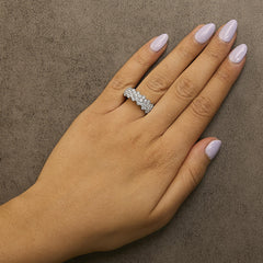 .925 Sterling Silver 2.0 cttw Lab Grown Diamond Scattered Band Ring (F-G Color, VS1-VS2 Clarity)
