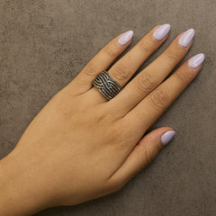10K Yellow Gold Plated .925 Sterling Silver 1.0 Cttw Champagne Diamond Multi Row Cross Over Band Ring