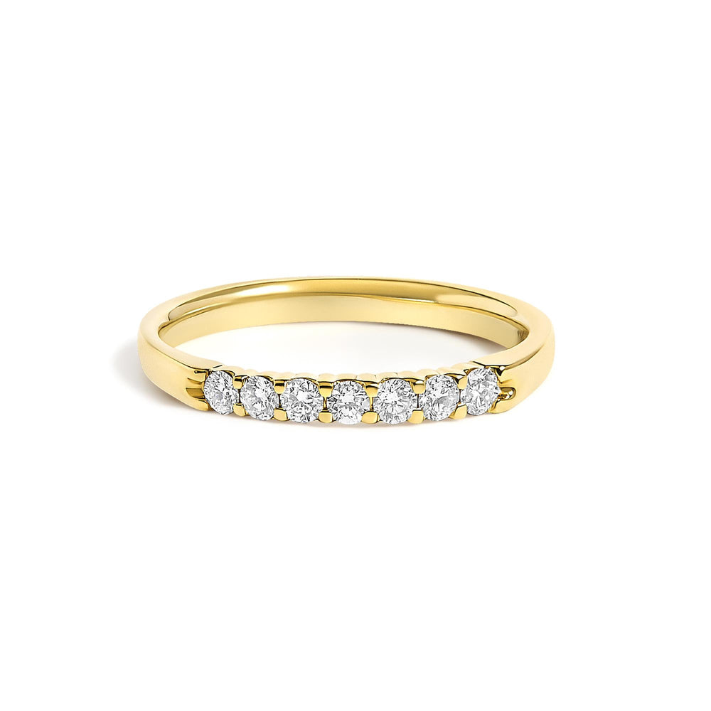 14K Gold 1/4 Cttw Diamond 7 Stone Band Ring