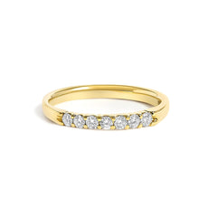 14K Gold 1/4 Cttw Diamond 7 Stone Band Ring