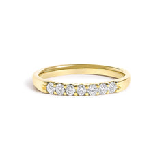 14K Gold 1/10 Cttw Diamond 7 Stone Band Ring