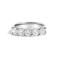 14K Gold 1 1/2 Cttw Diamond 5 Stone Band Ring