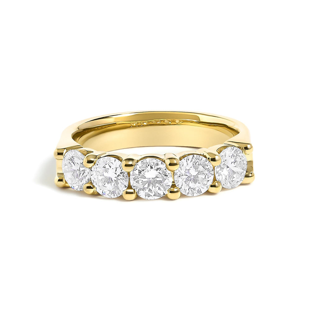 14K Gold 1 1/2 Cttw Diamond 5 Stone Band Ring