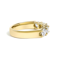 14K Gold 1 1/2 Cttw Diamond 5 Stone Band Ring