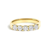 14K Gold 3/4 Cttw Diamond 5 Stone Band Ring