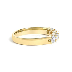 14K Gold 3/4 Cttw Diamond 5 Stone Band Ring