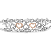 Sterling Silver Diamond Accent 3 Piece Adjustable Bolo Bracelet Set