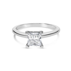 14K White Gold 1.0 Cttw Princess Lab-Grown Diamond Solitaire Engagement Ring (F-G Color, VS1-VS2 Clarity)