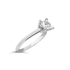 14K White Gold 1.0 Cttw Princess Lab-Grown Diamond Solitaire Engagement Ring (F-G Color, VS1-VS2 Clarity)
