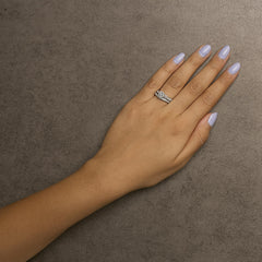 .925 Sterling Silver 1/3 Cttw Diamond Halo and Pave Shank Engagement Ring Set (I-J Color, I3 Clarity)