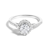 14K White Gold 1.00 Cttw Lab-Grown Diamond Oval Shaped Halo Engagement Ring (F-G Color, VS1-VS2 Clarity)
