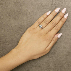 Sterling Silver Blue Topaz Heart Claddagh Ring