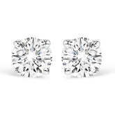 14K White Gold 1/4 Cttw Diamond 4-Prong Solitaire Stud Earrings