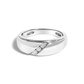 Men's .925 Sterling Silver 1/6 Cttw 3 Stone Diamond Band Ring (H-I Color, I1-I2 Clarity)