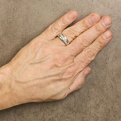 Men's.925 Sterling Silver 1/2 Cttw Diamond 9 Stone Band Ring