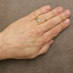 Men's 14K Yellow Gold Plated Sterling Silver 1/4 Cttw Diamond Two Row Channel Band Ring