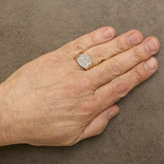 Men's 14K Yellow Gold Plated Sterling Silver 1.0 Cttw Diamond Geometric Band Ring