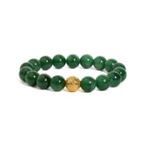 18K Yellow Gold Aventurine Beaded Charm Bracelet