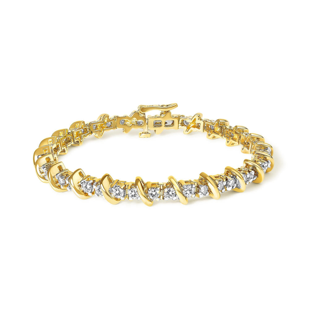 14K Yellow Gold 3.0 Cttw Diamond S Link Bracelet