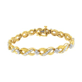 10K Yellow Gold Round-Cut Diamond Infinite Love Bracelet (1.00 cttw, I-J Color, I2-I3 Clarity)