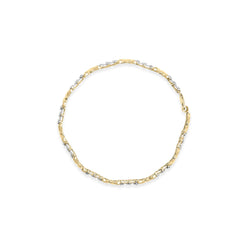 10k Yellow Gold 1/3 Cttw Diamond 3 Stone and X-Link Bracelet (I-J Color, I1-I2 Clarity) - 7.50" Inches