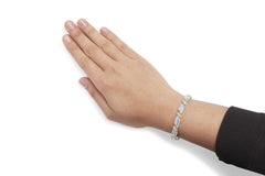 14K Two Tone Gold 3.00 Cttw Diamond Multi Row and S Link Bracelet (H-I Color, I1-I2 Clarity) - 7" Inches