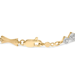 10k Gold 1/3 Cttw Diamond Miracle Set Alternating Bar and Link Bracelet (I-J Color, I1-I2 Clarity) - 7.75" Inches
