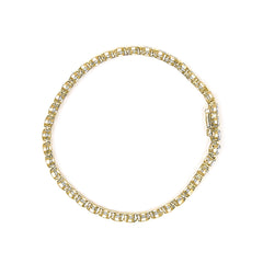 10K Yellow Gold 8.0 Cttw Bezel Set Round Diamond Tennis Bracelet