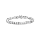 IGI Certified 14K White Gold 6.0Cttw Channel Set Round Diamond Tennis Bracelet (I-J Color, I1-I2 Clarity) - 7" Inches