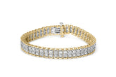 2 Micron 14KT Gold Plated Sterling Silver Diamond Tennis Link Bracelet (4 cttw, J-K Color, I1-I2 Clarity)
