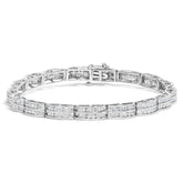 14K White Gold Round-Cut Diamond Bracelet (3.22 cttw, H-I Color, I1-I2 Clarity)