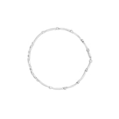 18K White Gold Diamond Accent 3 Stone Link 7" Bracelet (I-J Color, I1-I2 Clarity)