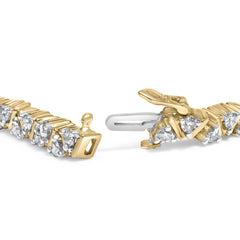 14K Yellow Gold Round-Cut Diamond Bracelet (4.00 cttw, H-I Color, I1-I2 Clarity)