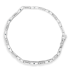 14K White Gold Princess-Cut white and Blue Diamond Fashion Bracelet(3.00 cttw,H-I Color,SI1-SI2 Clarity)