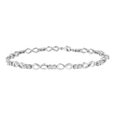.925 Sterling Silver 1/4 cttw Miracle Set Diamond Infinity Link Bracelet (I-J Color, I3-Promo Clarity) - 7.25"