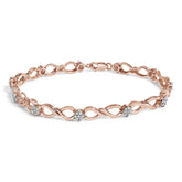 10K Rose Gold Plated .925 Sterling Silver 1/2 Cttw Diamond Infinity Link Tennis Bracelet (H-I Color, I2-I3 Clarity) -7”