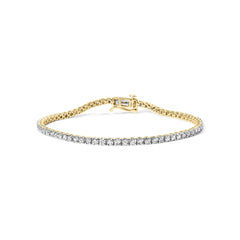 10K Yellow Gold Classic 3.0 Cttw Classic Diamond Tennis Bracelet (J-K Color, I2-I3 Clarity) - 7.25" Inches