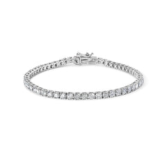 10K White Gold 5.00 Cttw Natural Diamond Tennis Bracelet