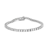 .925 Sterling Silver 1.0 Cttw Diamond Illusion-Set Miracle Plate Tennis Bracelet (I-J Color, I3 Clarity) - 7"